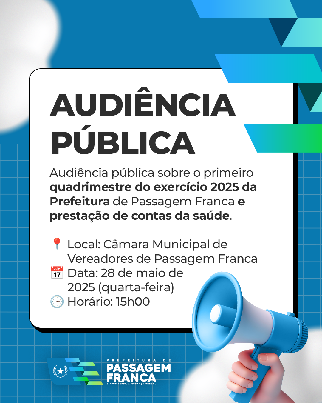 Prefeitura convida população para Audiência Pública de Prestação de Contas