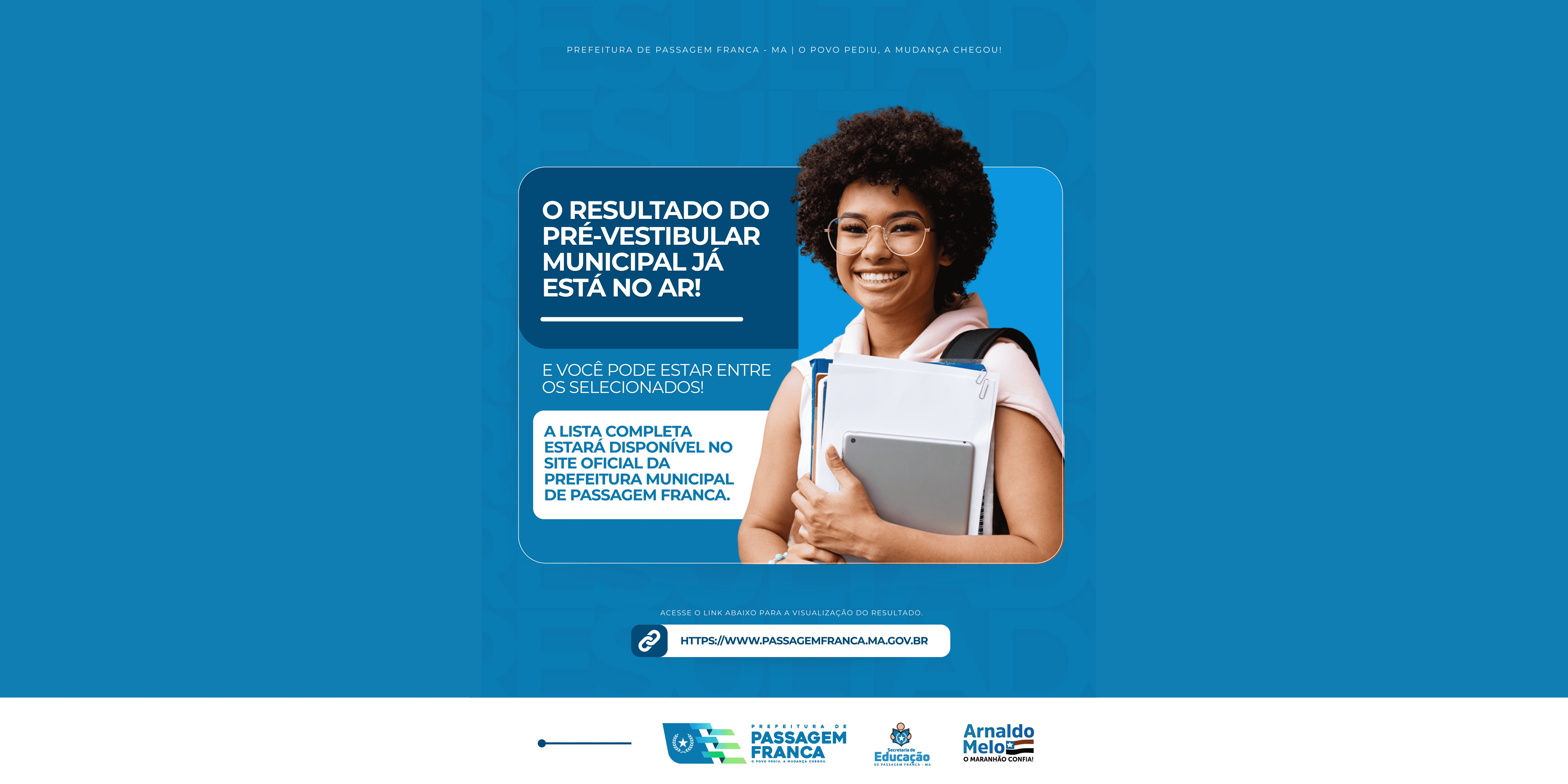 Passagem Franca divulga resultado oficial do seletivo do Pré-Vestibular Municipal 2025
